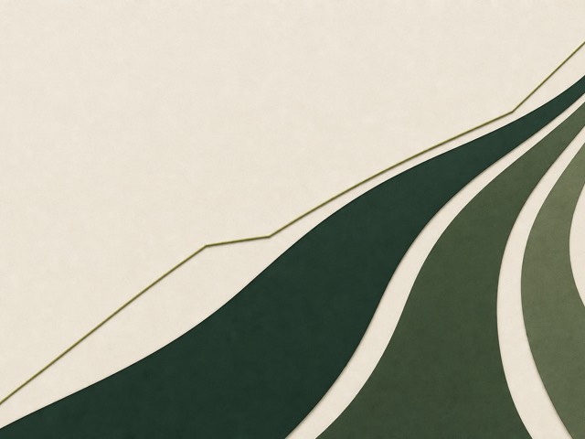 An abstract rising curve in green